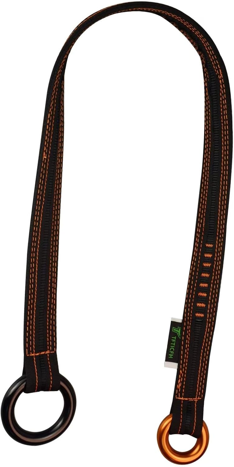 TFTICFH Friction Saver, 23kN Cambium Saver Retrievable Anchor, Climbing Rope Loop Belt Sling with Two 25kN Aluminum Rings for Tree Arborist Climbing Rappeling - Image 1